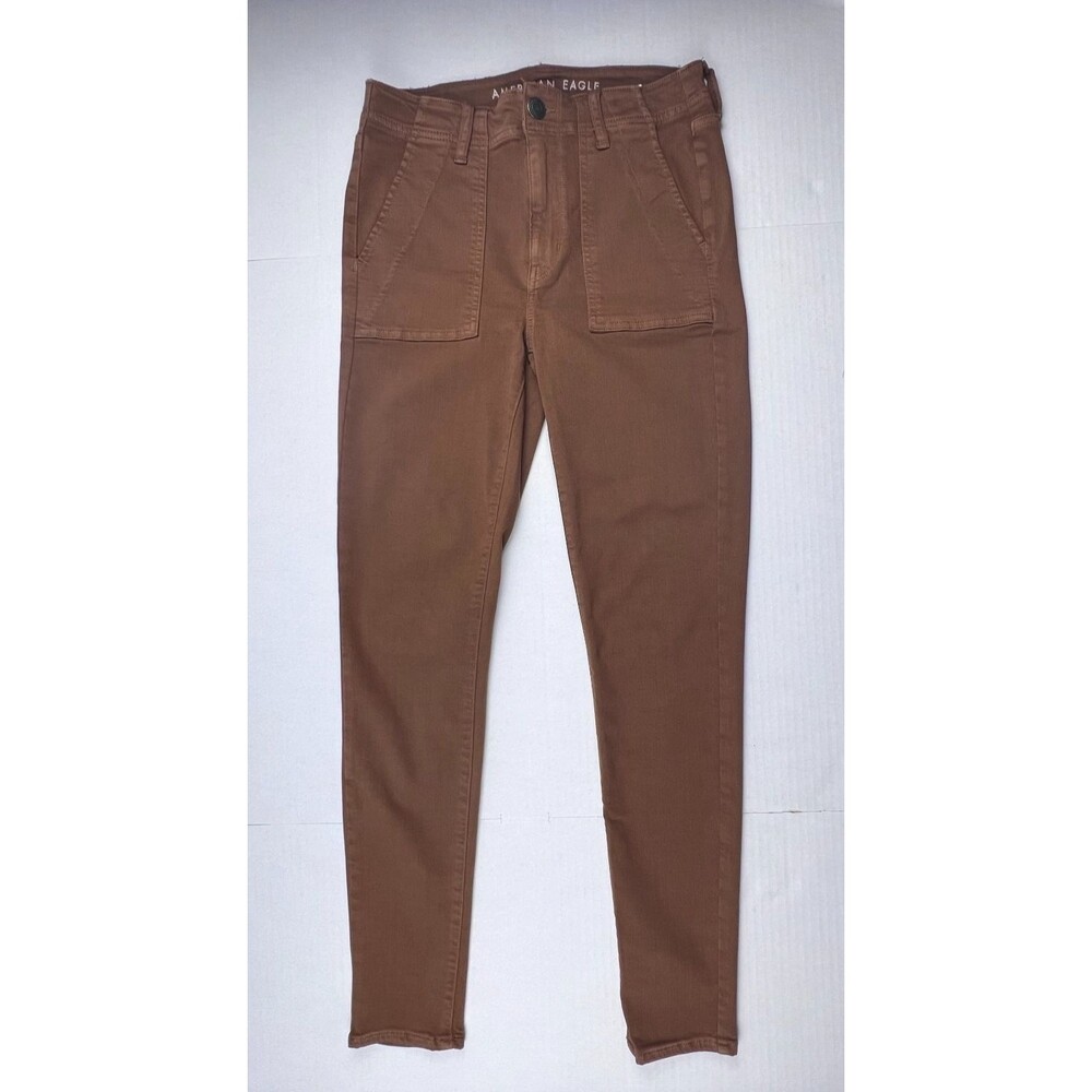 AMERICAN EAGLE Womens 8 Ne(x)t Level Stretch Mid Rise Jegging Brown Skinny Jeans